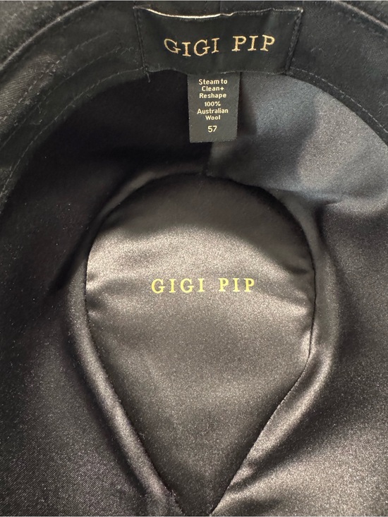 GIGI PIP Black Felt Fedora (June Teardrop Rancher)